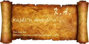 Kaján András névjegykártya
