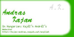 andras kajan business card
